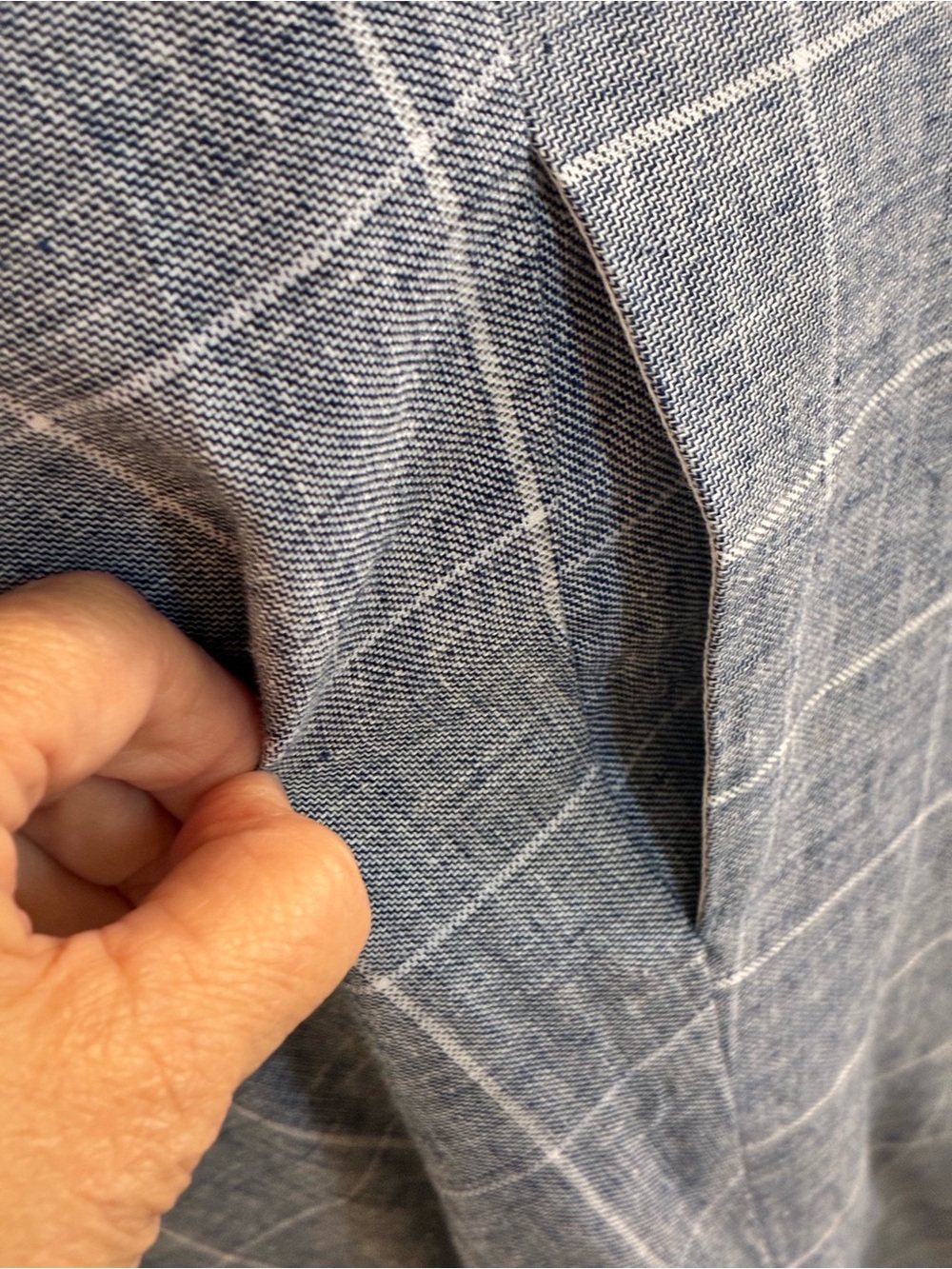 Brooks Brothers Linen and Cotton Gray and White Windowpane Sleeveless Midi Dress - Picture 15 of 15